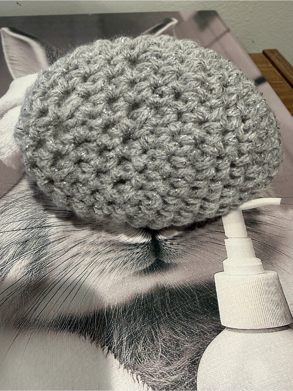 Crochet Decorative Stone - Gray Sparkle - Picture 5 of 5
